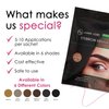 Marie-José & Co Black Henna Tint Kit Eyebrow Dye, Eyebrow Spot Coloring, Long-Lasting Eyebrow Powder, Water & Smudge Proof, 5 Sachets, Good for 50 Applications