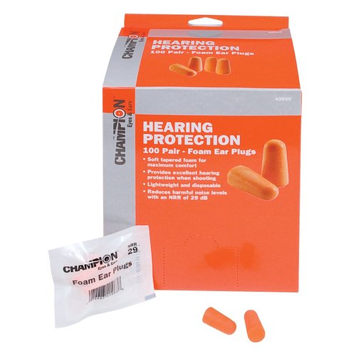 Champion Traps and Targets, Ear Plugs, 100 Pair, Foam, Orange (40959)