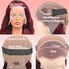 Ding Dian 99j Burgundy Lace Front Wigs Human Hair 28 Inch 13x4 Body Wave Lace Front Wigs Human Hair Glueless Wigs Human Hair Pre Plucked Pre Cut Red Lace Front Wigs Human Hair 180 Density for Women