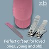 Nail Clippers by Zizzili Basics - 3 Piece Nail Clipper Set - Stainless Steel Fingernail & Toenail Clippers with Nail File & Bonus Pink Carry Case - Best Nail Care for Manicure, Pedicure, Home & Travel