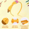WRBAJIS Back to School Headband Yellow Pencil Bows Hair Bands Cute School Hair Accessories for Women Girls First Day of School Party Supplies