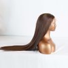 UNIQUEWIG 24" Dark Brown Long Silky Straight Synthetic Lace Front Wigs Natural Hairline Cosplay Wigs Heat Resistant Glueless Hair Replacement Daily Use