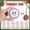 Poen 12 Pcs Baseball Stuffed Animal 3 inch Plush Soft Baseball Baby Baseball Toy Smiling Face Baseball Stress Balls Squeeze Relief Toy for Baby and Toddler Girls or Boys