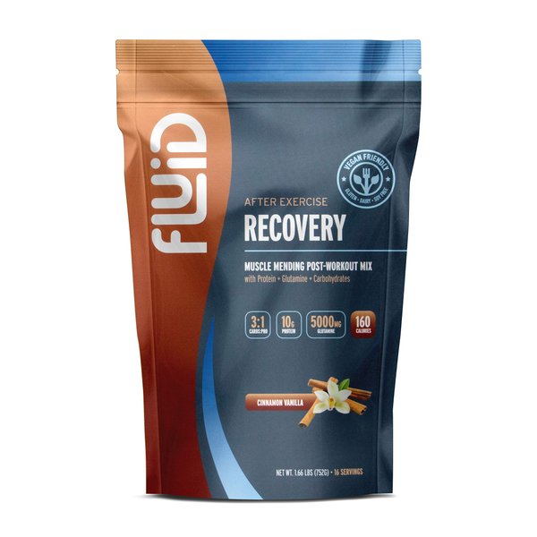 Fluid Recovery, Post-Workout Drink Mix, Pea Protein, L-Glutamine, Carbs, All Natural Ingredients, Gluten-Free, Lactose-Free (Cinnamon Vanilla (Vegan))