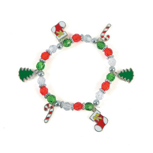 Christmas Beaded Charm Bracelet Craft Kit -12 - Crafts for Kids and Fun Home Activities