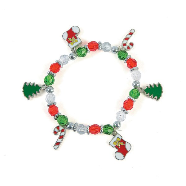 Christmas Beaded Charm Bracelet Craft Kit -12 - Crafts for Kids and Fun Home Activities
