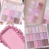 CAKAILA 18Colors Purple Pink Nude Shimmery Eyeshadow Palette Makeup,Light Purple Mauve Glitter Sparkly Highly Pigmented Eye Shadow Long Lasting Waterproof Naturing-Looking Blendable for Beginners