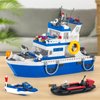 Vziimo City Police Boat Building Blocks Sets, Cool Patrol Rescue Coast Guard Ship with Race Boat Building Toys,480 Pcs STEM for Boys Girls 6-12