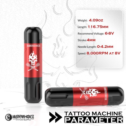 Wormhole Tattoo Kit Tattoo Gun Kit Tattoo Machine Kit with Tattoo Gun Power Supply 20 Tattoo Cartridge Needles Tattoo Pen Kit WTK224