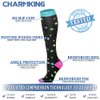 CHARMKING 6 Pairs-Compression Socks for Women & Men Circulation Best Support for Nurses, Running, Athletic,Flight Travel (Multi 08,L/XL)