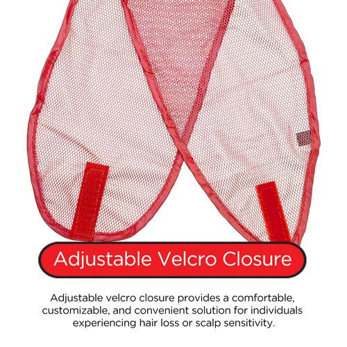 DONNA Mesh Wrap 1pc Velcro Mesh Wrap HEADBAND, Silk Wraps, Mesh Wrap for Women’s Hair for Face Wash for Makeup Hair Accessories Headbands– Mesh Wrap RED COLOR