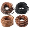 Picheng 3mm Flat Genuine Leather Cord, 5Yards Strip Cord Braiding String Very Suitable for Jewelry Making, Leather Shoe Lace, Garden Tools，Toys，Woven Bags，DIY Crafts Projects (Black)