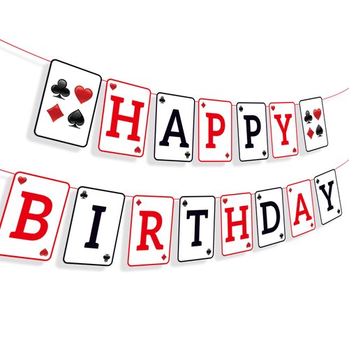 Casino Birthday Party Banner Casino Happy Birthday BannerCasino Theme Party Decorations Casino Birthday Banner Casino Night Poker Events Birthday Supplies, Casino Poker Birthday Theme Party Decoration