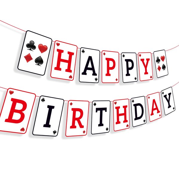 Casino Birthday Party Banner Casino Happy Birthday BannerCasino Theme Party Decorations Casino Birthday Banner Casino Night Poker Events Birthday Supplies, Casino Poker Birthday Theme Party Decoration