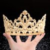YADIRF Alloy King Queen Royal Full Round Crown Wedding Tiara Headbands Princess Crowns For Pageant Party Hair Accessories (Gold)