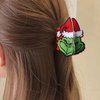 Christmas Hair Claw Clips Xmas Hair Jaw Clips Strong Hold Nonslip Hair Clips Christmas Green Cartoon Pattern Hair Barrette Cute Acrylic Hair Claws Xmas Hair Accessories for Women Girls