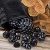 AUSTOR 15 Pieces Complete Polyhedral Dice Set D3-D100 Game Dice Set with a Leather Drawstring Storage Bag for Role Playing Table Games(Black & White)