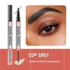 2-in-1 Microblading Eyebrow Pen with 4-Fork Tip Brow Pen + Clear Shaping Brow Gel, Long-Lasting Waterproof Smudge-Proof Eyebrow Pen, Natural-Looking, Dual-Action for Precise Shaping (03# Grey)