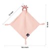 Baby Muslin Security Blanket with Food Grade Silionce Teether,Soothe Teething Toy for Boys and Girls,100% Polyester (Pink)