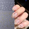 CHANGAR 8 Sheets Moon Star Nail Stickers for Nail Art Metallic Sun Totem Nail Decals Holographic Laser Gold Silver Nail Stickers Boho Sun Stars Moon Heart Nail Art Designs Decals for Women Nail Decora