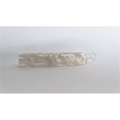 Generic Shimmering pearly white marbled banana hair claw clamp clip
