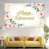 Avezano Happy Retirement Backdrop for Women Rose Pink Floral Gold Dots Retirement Party Banner Lady's Retirement Party Decorations The Aged Women Retirement Party Supplies 70.8 x 43.3 Inch