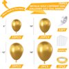 NISOCY Gold Metallic Chrome Latex Balloon Arch Garland Kit, 102PCS 18In 12In 10In 5In for Festival Picnic, Engagement, Wedding, Birthday, Gold Theme Anniversary Celebration Decoration with 33ft Ribbon