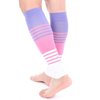Doc Miller Calf Compression Sleeve Men and Women 20-30 mmHg, Shin Splint Compression Sleeve for Varicose Veins and Maternity 1 Pair ( Pink Violet White, Medium)