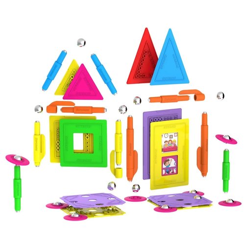 Tinamiri SUPERMAG - House 55 | Educational Construction Fun | 55 Piece Set | Europe-Made | STEM | Toy Magnetic Building Sets | Magnet Toys | Supermag 0663