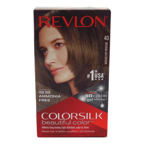 colorsilk Beautiful Color #40 Medium Ash Brown Revlon Hair Color 1 Application Unisex