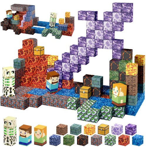 AIDYVOI 213 PCS Magnetic Blocks Building Toys Set Sword Kids Building Blocks for Toddler Boys Girls 3+, STEM Sensory Magnetic Cubes Christmas Birthday Present Construction Building Toys