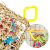 Bird Foraging Wall Toy, Straw Braid Rope Net Hanging Climbing Hammock Mat with Colorful Chewing Toys Bird Climbing Net Bird Toys for Lovebirds Parakeets Finch Conure Budgie（NPPW001-C）