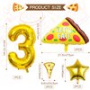 7pcs Pizza Balloons, Pizza Birthday Number Mylar Foil Balloon Pizza Slice Party Supplies Pizzaria Birthday Decorations (3rd)
