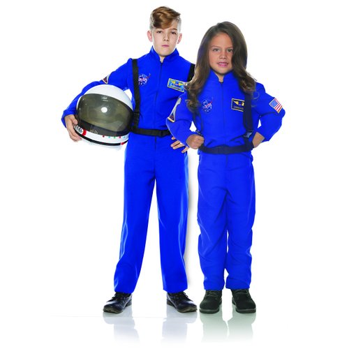 Underwraps Kid's Children's Astronaut Flight Suit Costume - Blue Childrens Costume, Blue, Small