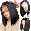 Short Bob Wig Human Hair Straight Bob Wigs For Black Women Human Hair 10 Inch Bob Lace Front Wigs Human Hair Glueless Wigs Human Hair Pre Plucked Short Wigs HD Closure Wigs Human Hair Natural Black