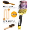 KTKUDY Wet & Dry Detangling Hair Brush - Tangle Free Detangler Brush For Women Men & Kids - Faster Blow Drying - Vented Curved HairBrush