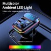 Bluetooth Adapter for Car, Wireless FM Radio Transmitter, Wireless Bluetooth 5.0, MP3 Music Player, QC3.0 + PD 20W USB Car Charger, 7 Colors LED Backlit