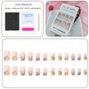 Square Press on Nails Short Cute Floral Nails Acrylic False Nails with Rainbow Flower Designs Artificial Nails Press ons Reusable Glue on Nails for Women and Girls 24 Pcs