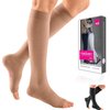 mediven Plus for Men & Women, 20-30 mmHg – Knee High Compression Socks with Silicone Top Band, Open Toe Leg Circulation, Opaque Leg Support Compression Coverage, V, Standard, Beige