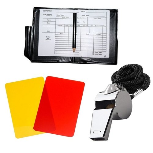 Golvery Soccer Kit - Metal Whistle with Referee Cards Set, Referee Cards for Soccer Football, Ideal Referee Kits for Game Sports