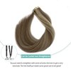 Tape in Hair Extensions Human Hair Blonde Highlights Remy Tape in Extensions 14 Inch Seamless Tape Extensions Real Human Hair Ash Brown Mixed Platinum Blonde Tape ins Hair 50g 20pcs