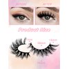 7 Pairs Faux Mink Lashes Flu-ffy 18mm Cat-Eye Lashes Curly Volume Eyelashes Fox Eye Lashes that Look Like Extensions Lashes Wispy Faux Mink False Eyelashes Natural Look(NB-03)