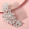 Hapibuy Crystal Bridal Wedding Hair Comb Silver Wedding Headpiece Hair Clip For Bride and Bridesmaid