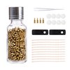 500Pcs Flint Refills & 10Pcs Cotton Balls & 1Pcs Tweezers & 8Pcs Cotton Balls & 4Pcs Spring Tips & 2Pcs Leather Pad, Replacement Flints for Lighters, Flint Stone for Petrol Gas Fluid Lighter