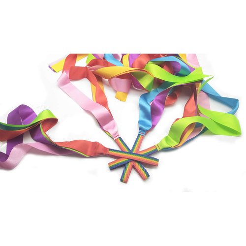 AIVIAI Rhythm Ribbon Dance Ribbons Rhythm Streamers for Baby Kids Party Supplies 12 PCS