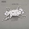 Unsutuo Flower Bride Wedding Hair Comb Silver Pearl Bridal Hair Accessories Leaf Hair Piece for Women and Girls