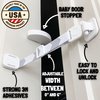 Door Buddy Child Proof Door Lock & Cat Door Stopper. Adjustable Door Strap Latch to Baby Proof Door & Keep Toddler out of Cat Food & Litter Box. Easy Pet & Baby Gate with Cat Door Interior Alternative
