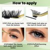 Lash Clusters 96pcs Individual Lashes Y24 D Curl 10-18MIX Eyelash Clusters KEYYOU Volume Wispy Lash Extension Soft&Comfortable Easy DIY at Home(Y24,D-10-18MIX)