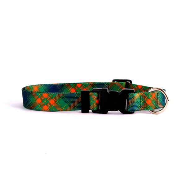 Yellow Dog Design Green Kilt Dog Collar Fits Neck 14 to 20"/4" Wide, Medium 3/4" Wide