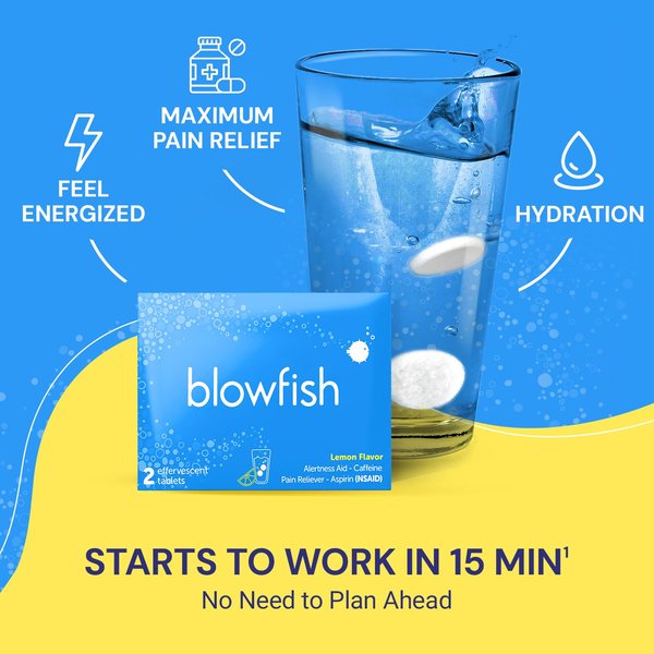 Blowfish for Hangovers | 10 Single Dose Envelopes | Perfect for Welcome Bags, Hangover Kits, Wedding & Bachelorette Favors | Fast Hangover Relief | Starts to Work in 15 Minutes (10 Pack)
